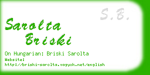 sarolta briski business card